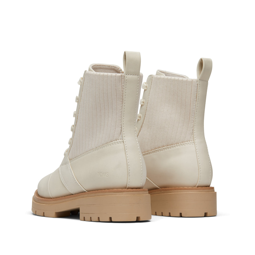 Ionie Light Sand Vegan Lace-Up Boot Back View