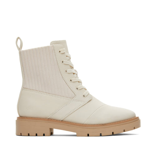 Ionie Light Sand Vegan Lace-Up Boot Side View