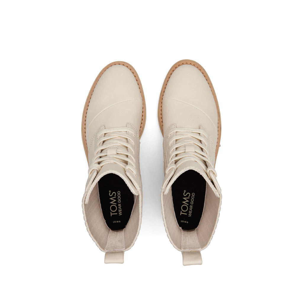 Ionie Light Sand Vegan Lace-Up Boot Top View