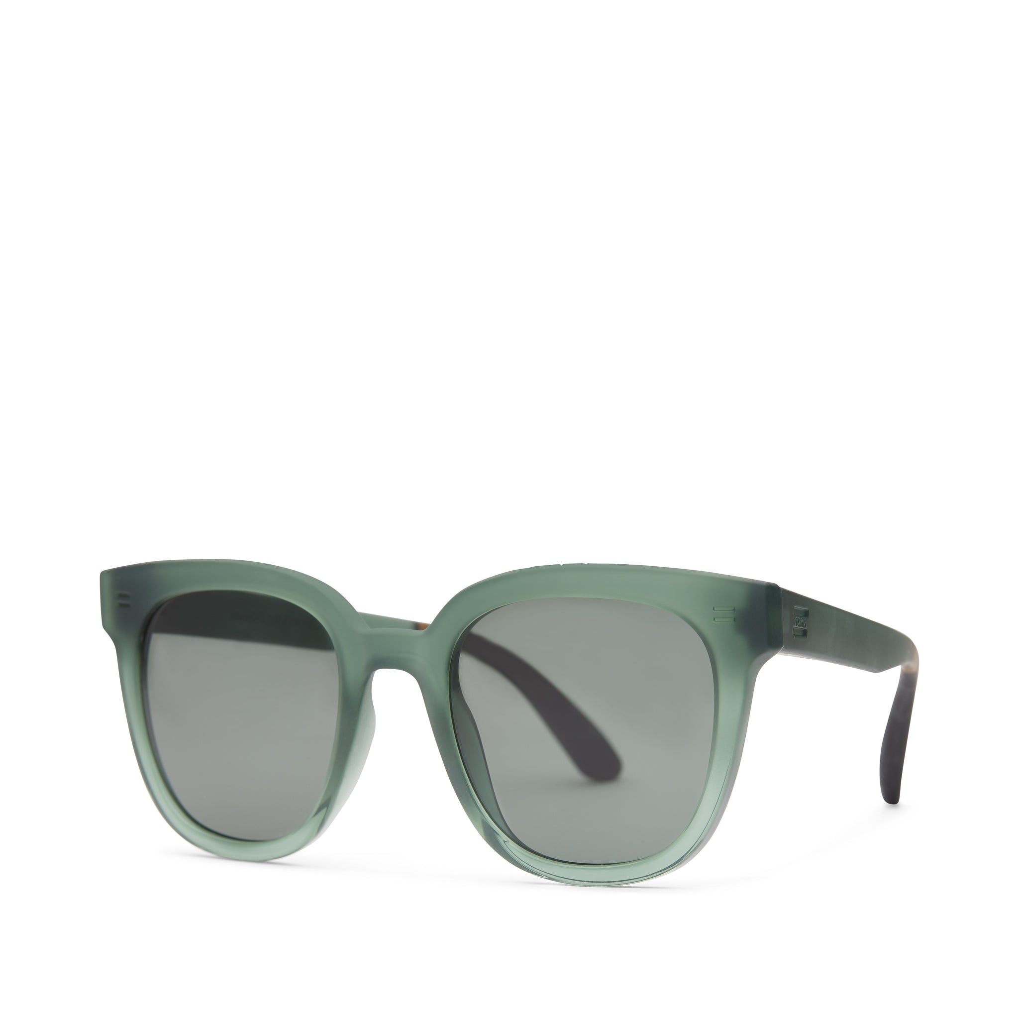 Juniper Traveler Sunglasses - Green - Grey Side Angle View