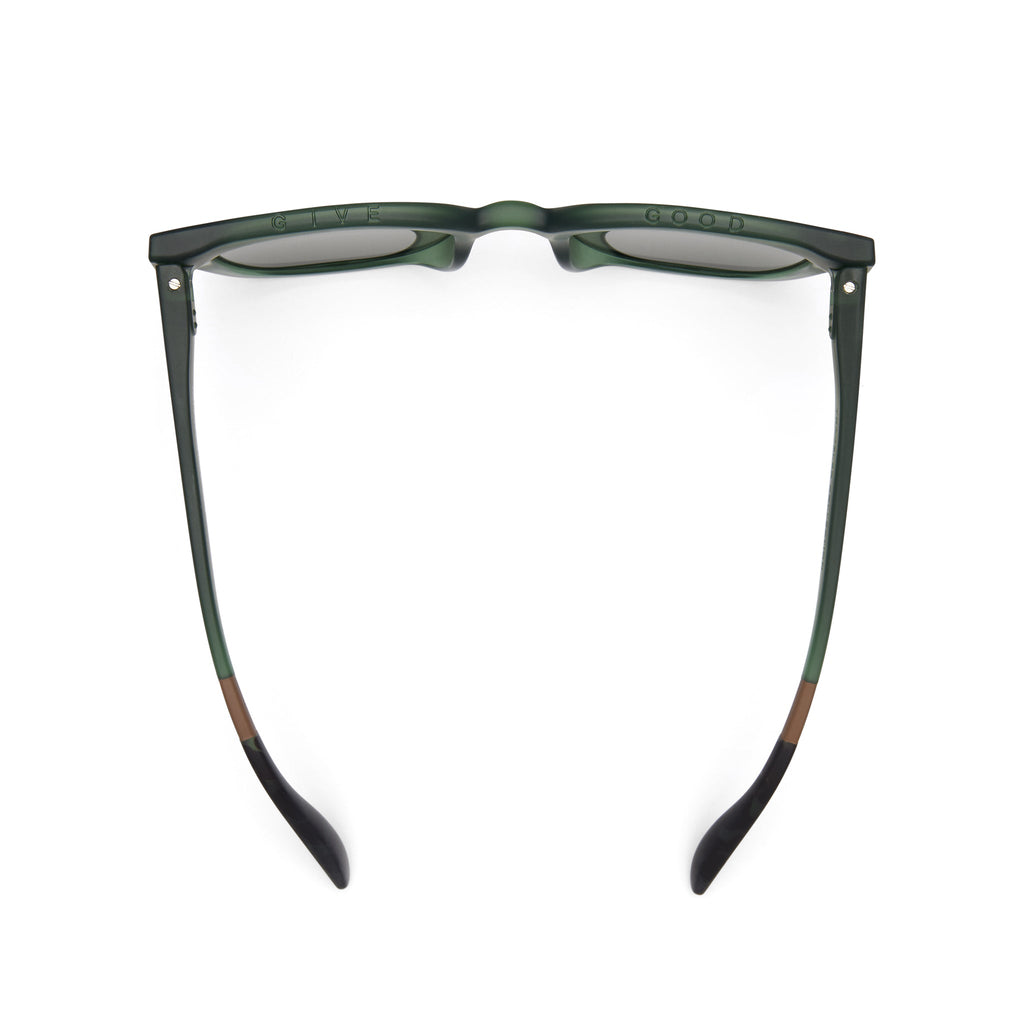 Juniper Traveler Sunglasses - Green - Grey Top View