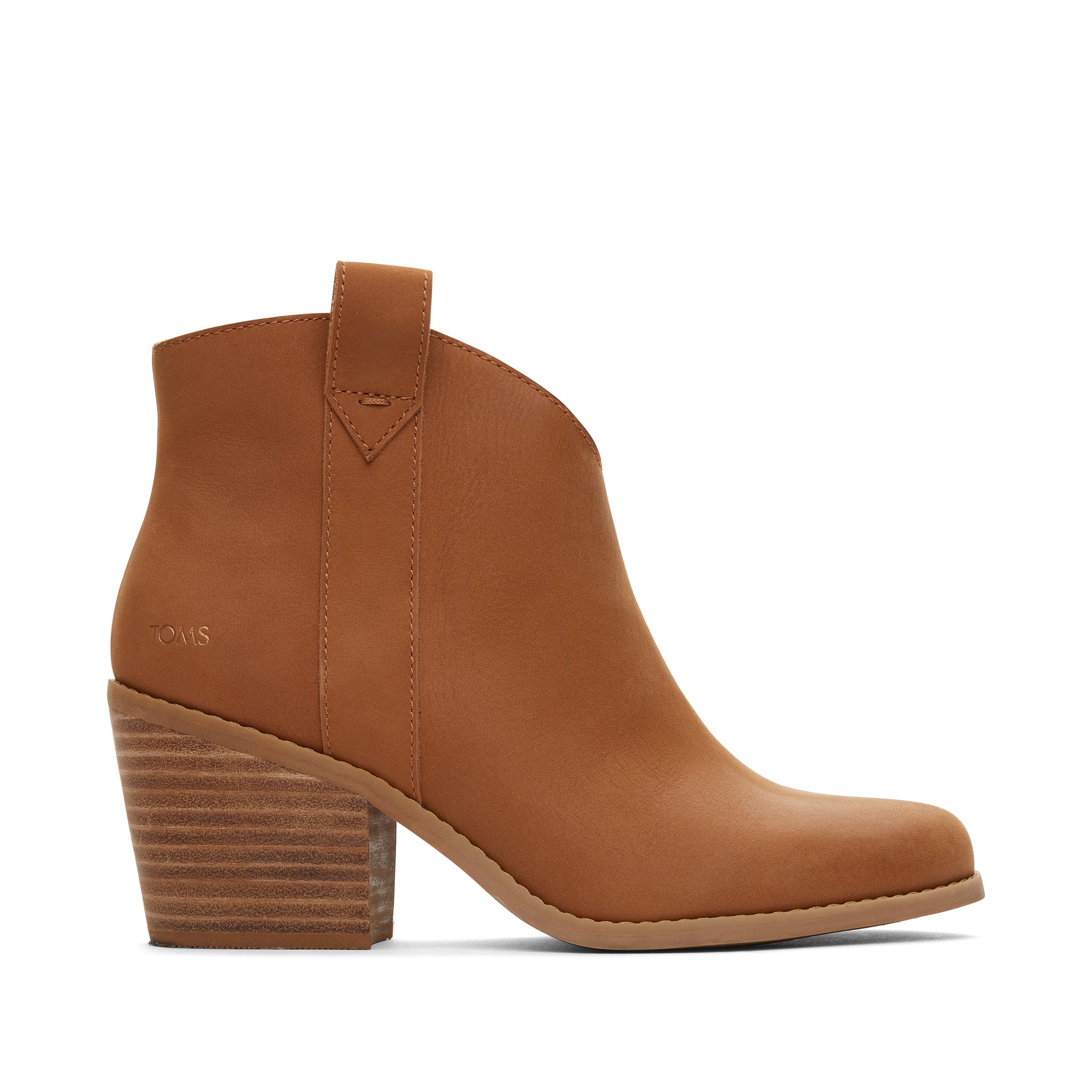 Constance Tan Leather Heeled Boot Side View