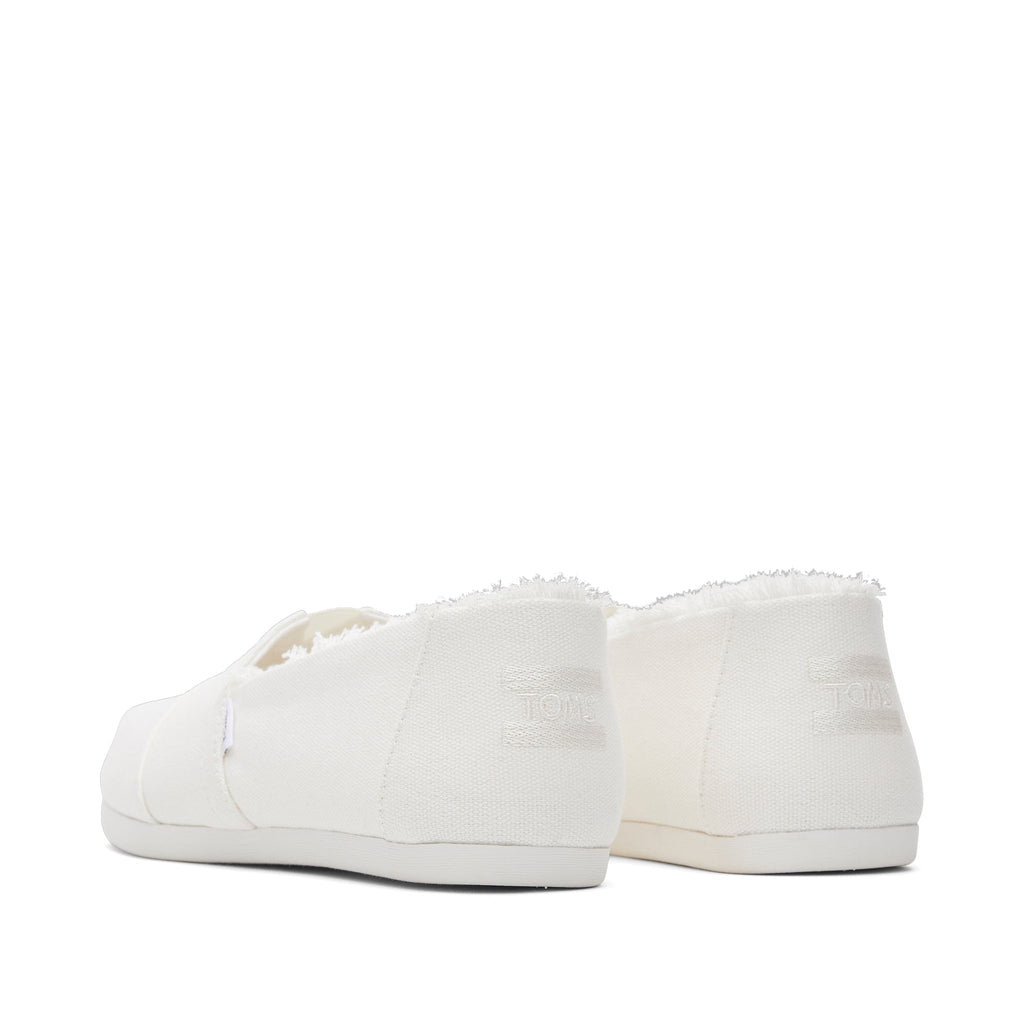 Alpargata Fringed White Canvas Back View