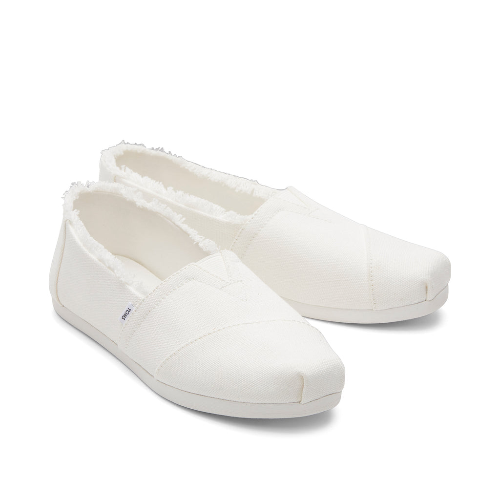 Alpargata Fringed White Canvas Front View