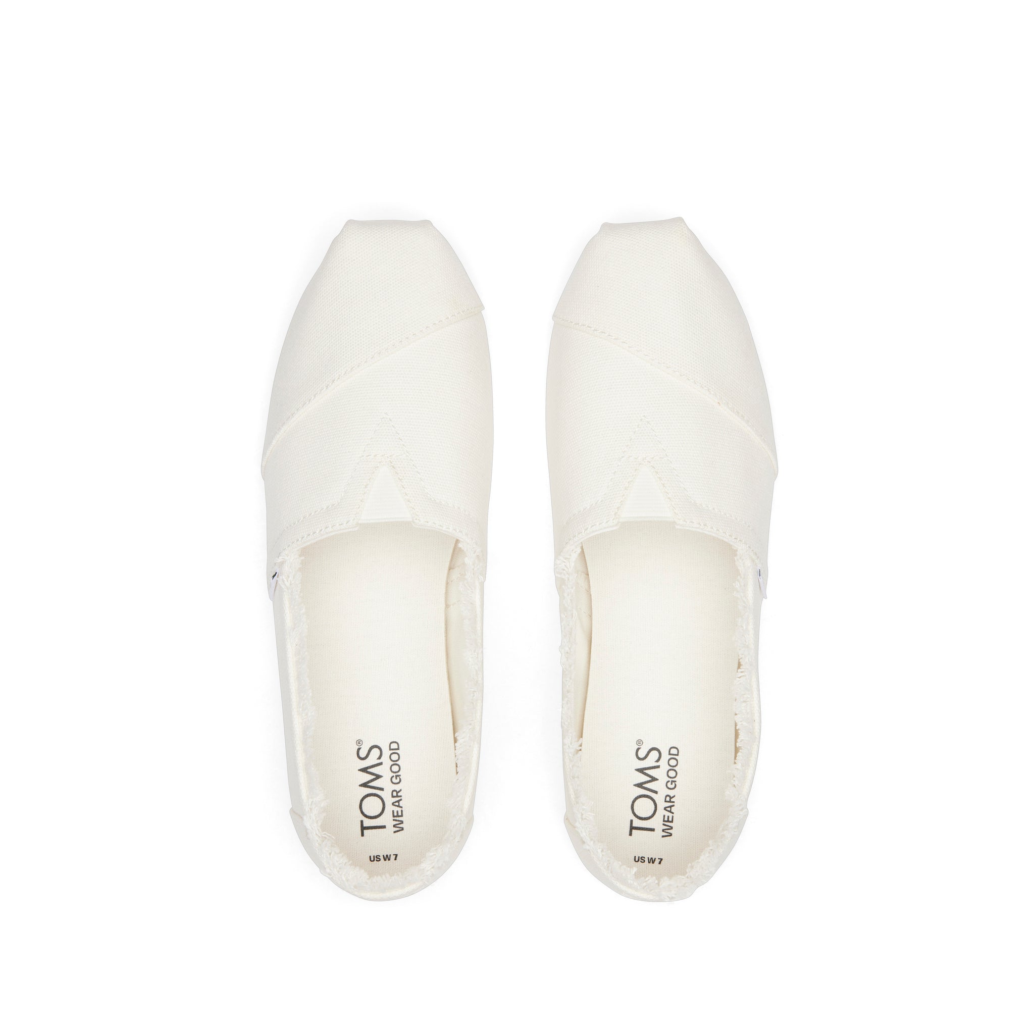 Alpargata Fringed White Canvas Top View