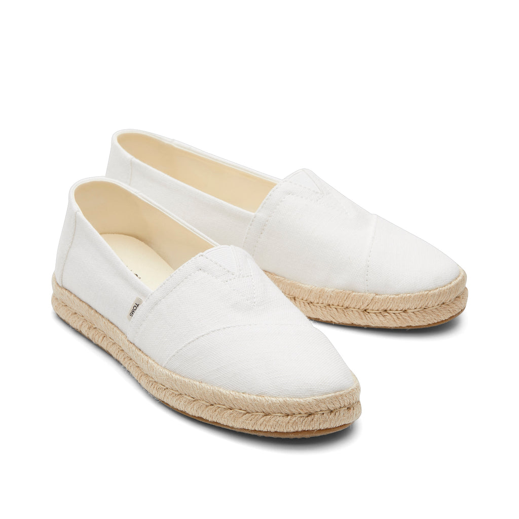 Alpargata Rope 2.0 White Recycled Cotton Slubby Espadrille Front View