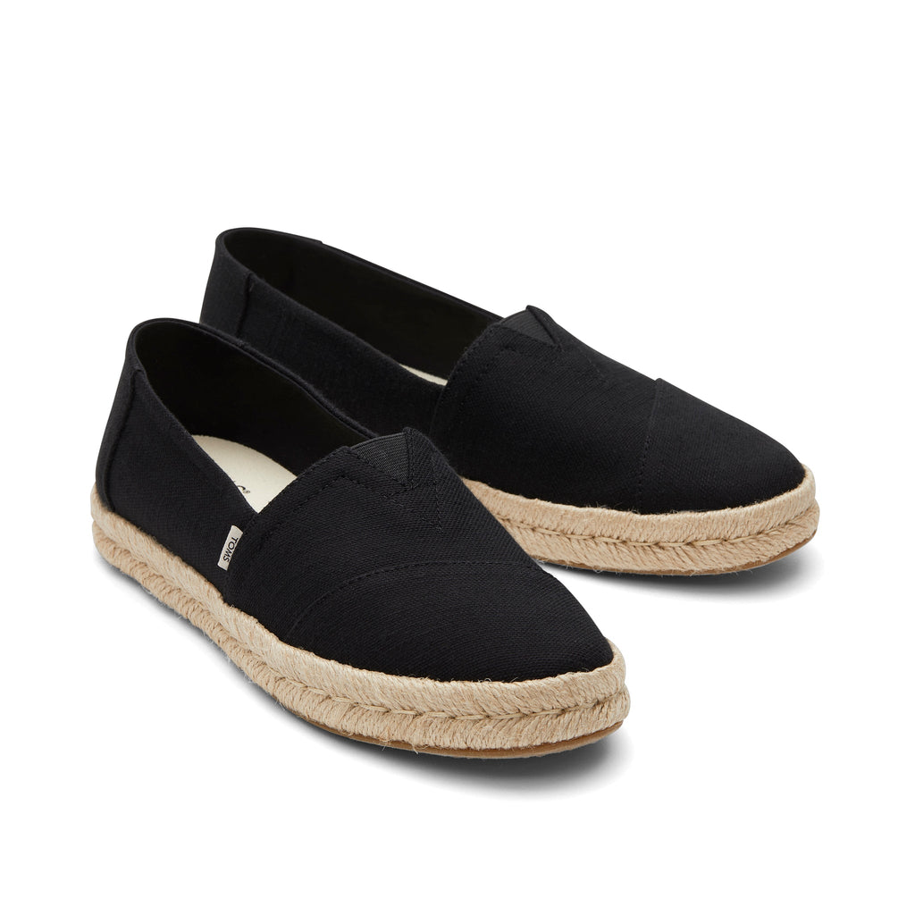 Alpargata Rope 2.0 Black Recycled Cotton Espadrille Front View