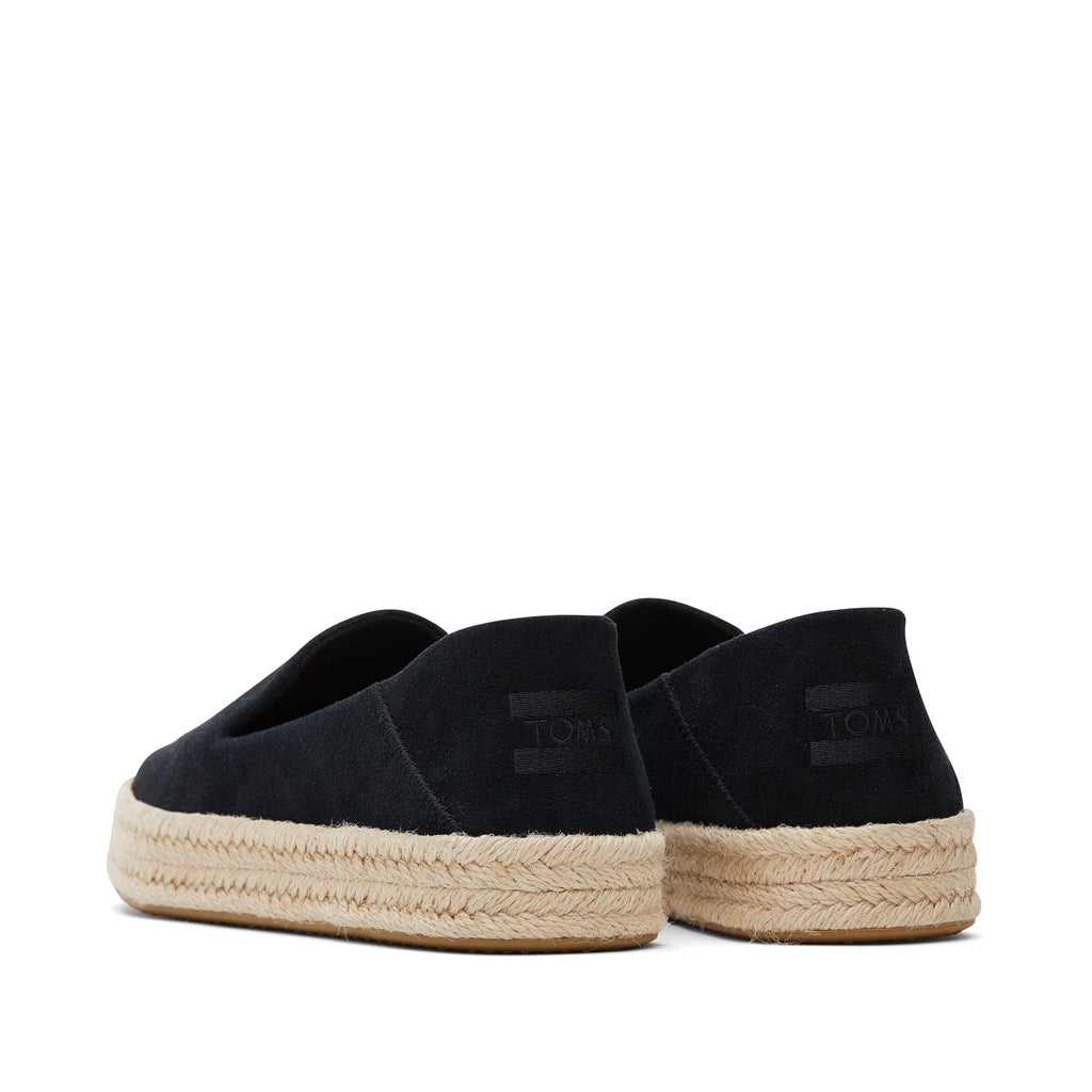 Carolina Black Suede Espadrille Back View