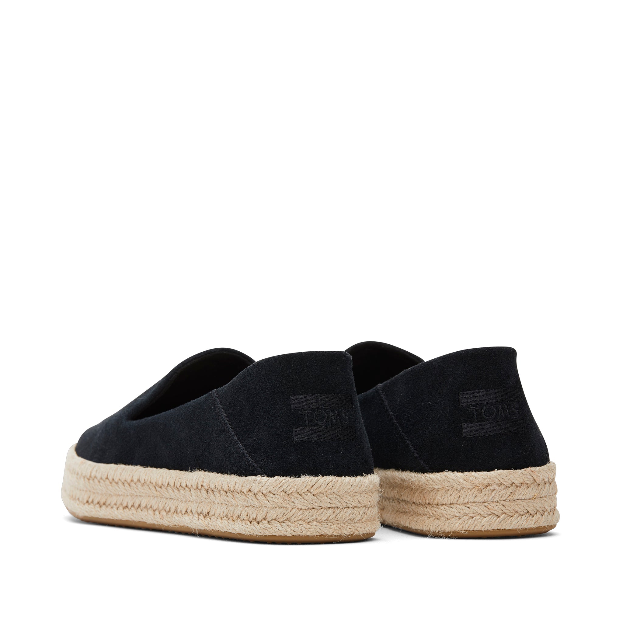Carolina Black Suede Espadrille Back View