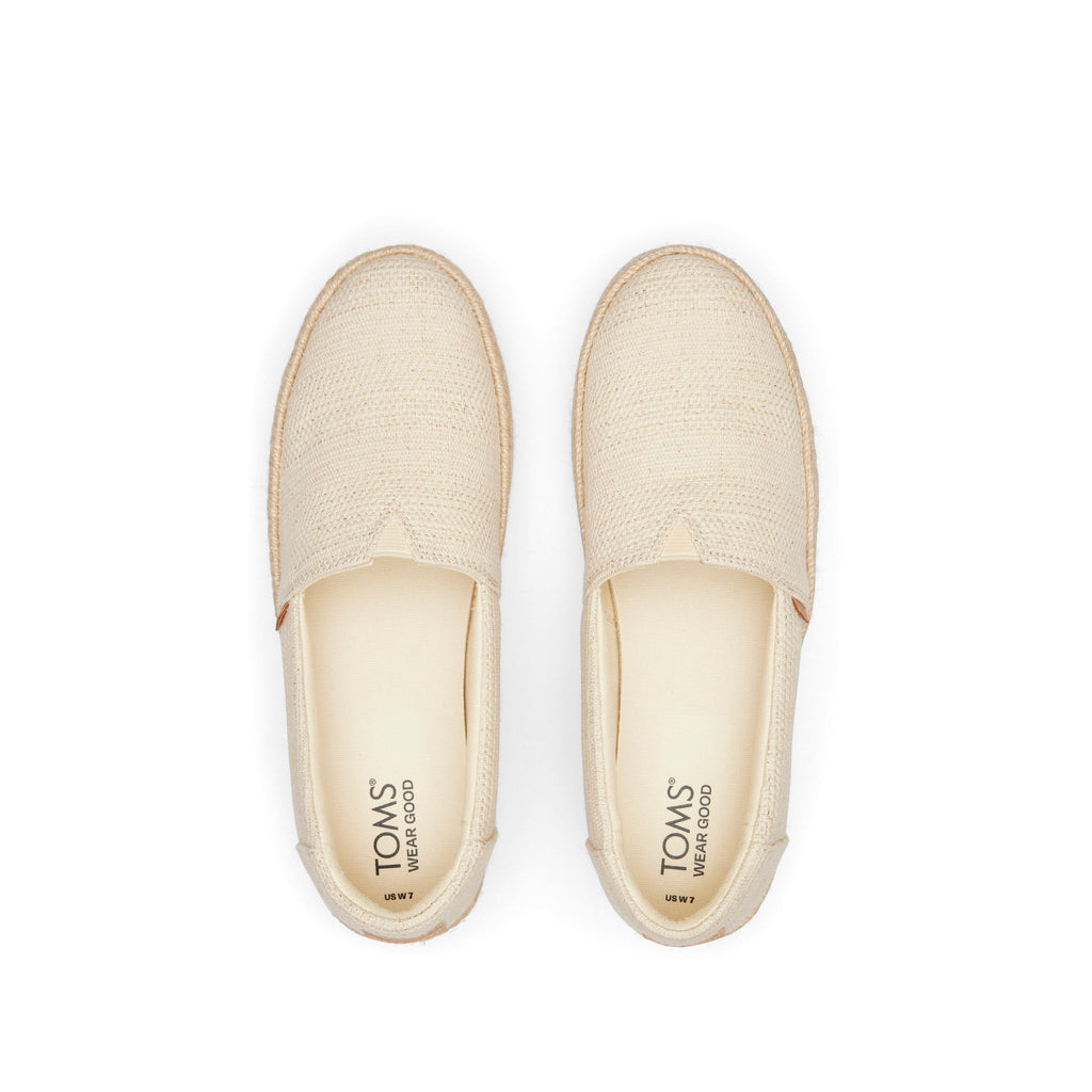 Valencia Undyed Metallic Linen Stripe Platform Espadrille Top View