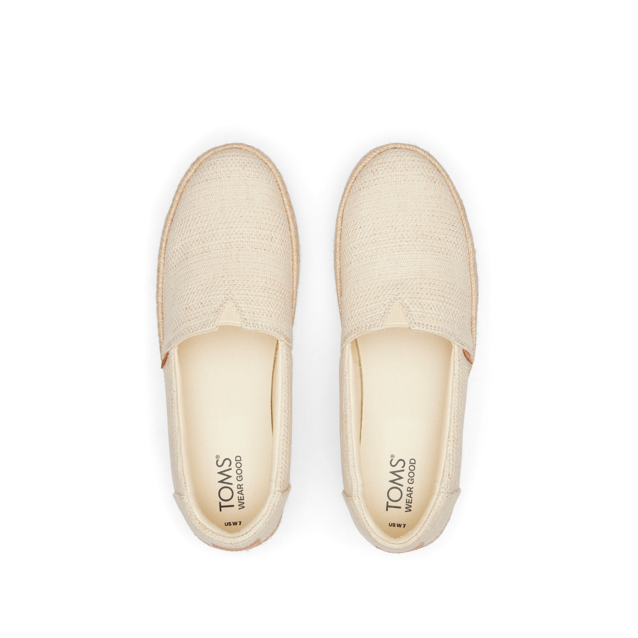 Valencia Undyed Metallic Linen Stripe Platform Espadrille Top View
