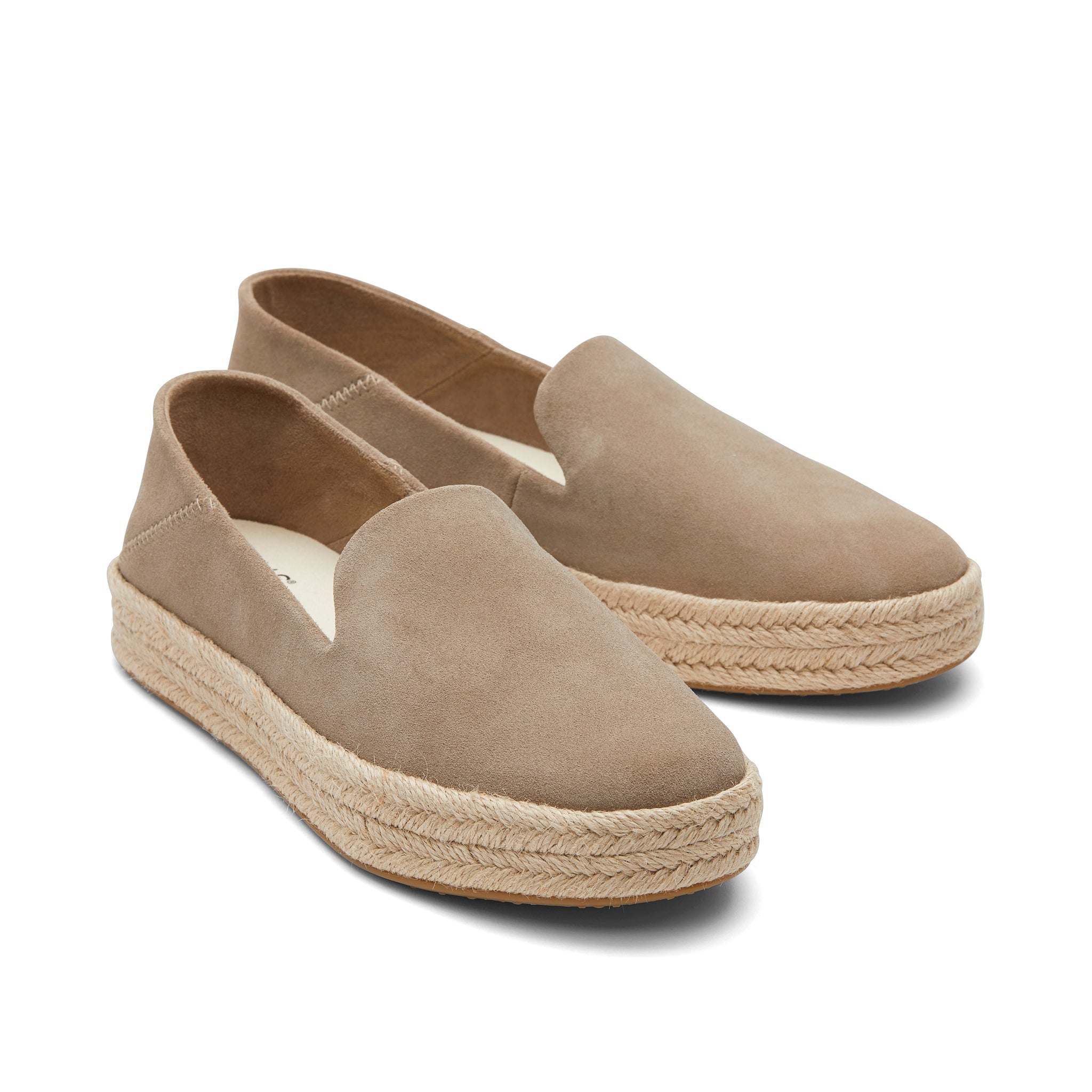 Carolina Taupe Suede Espadrille Front View