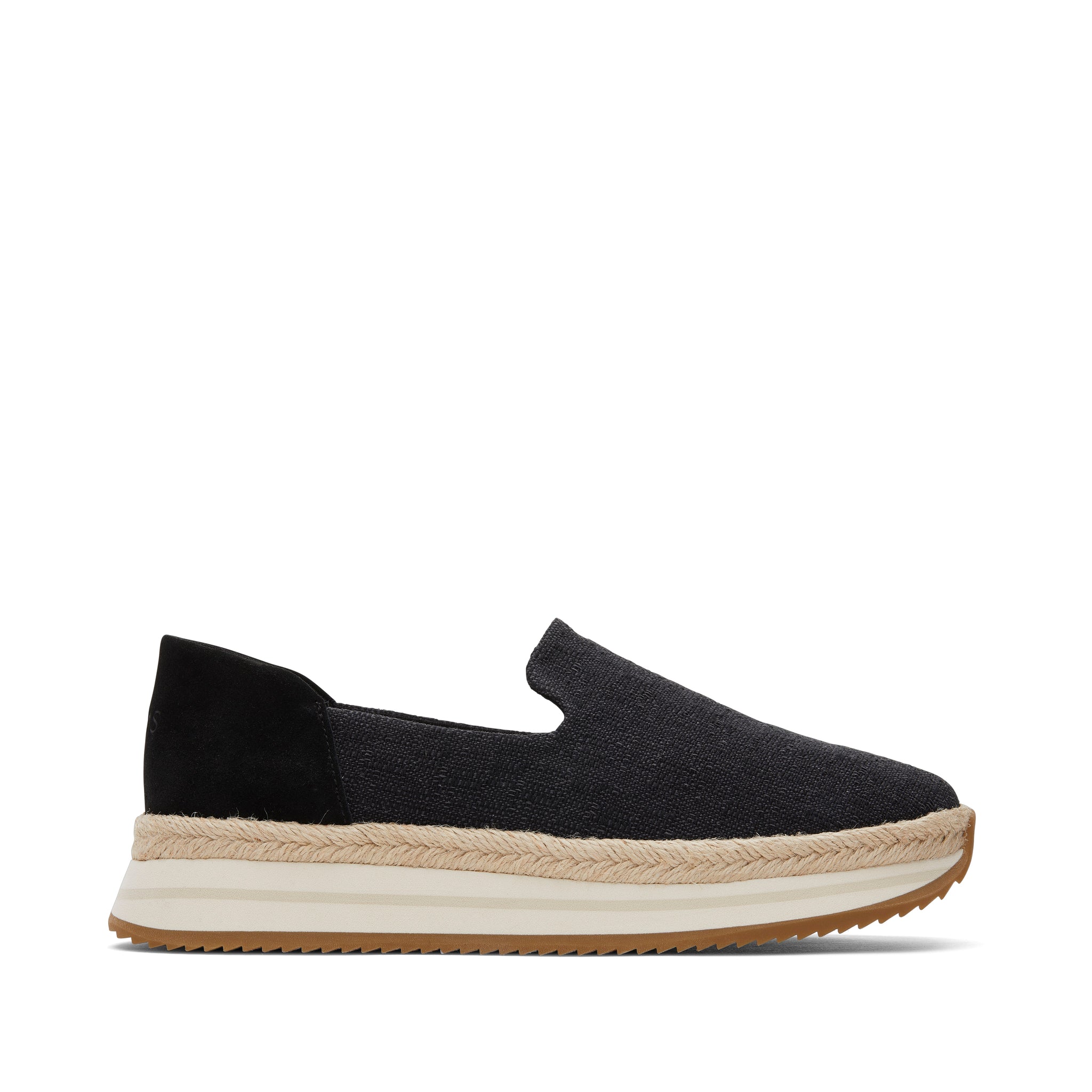 Jocelyn Black Textile Espadrille Sneaker Side View