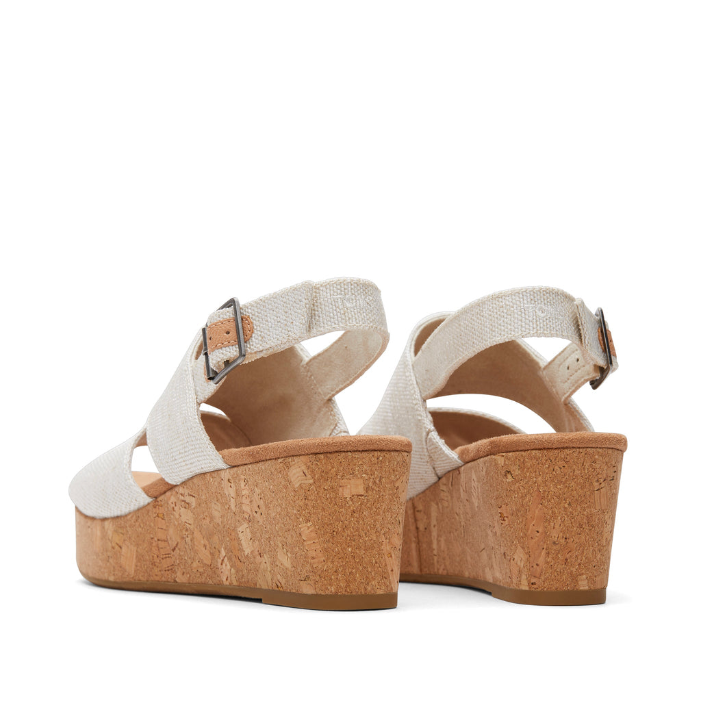Claudine Natural Wedge Sandal Back View