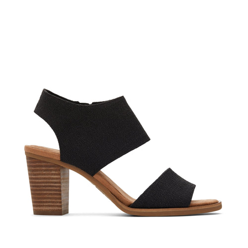Majorca Cutout Black Heeled Sandal Side View