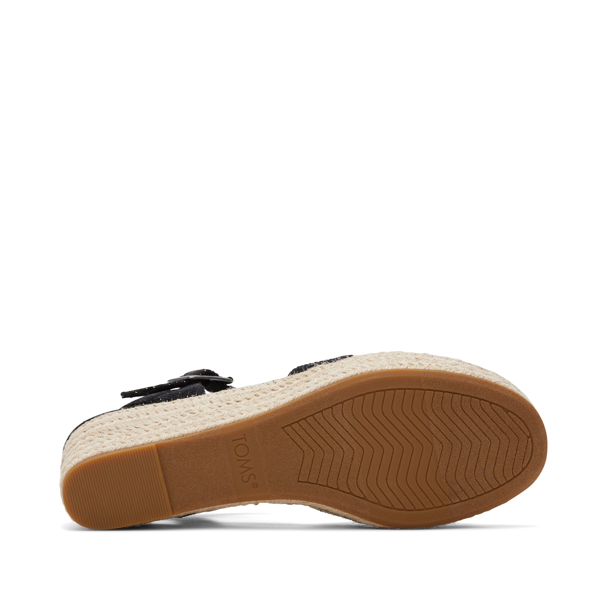 Audrey Black Metallic Wedge Sandal Bottom Sole View