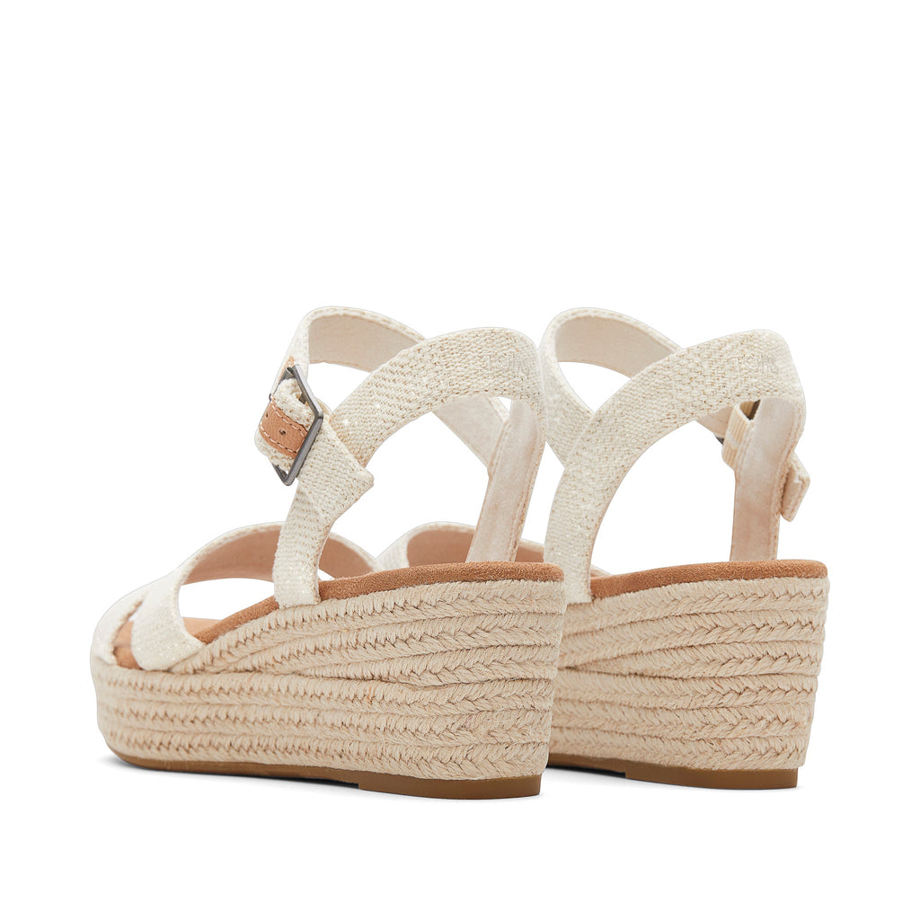 Audrey Natural Metallic Wedge Sandal Back View