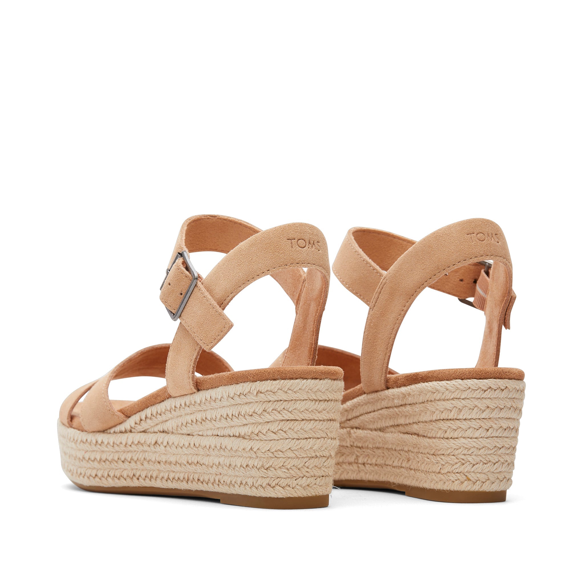 Audrey Honey Suede Wedge Sandal Back View