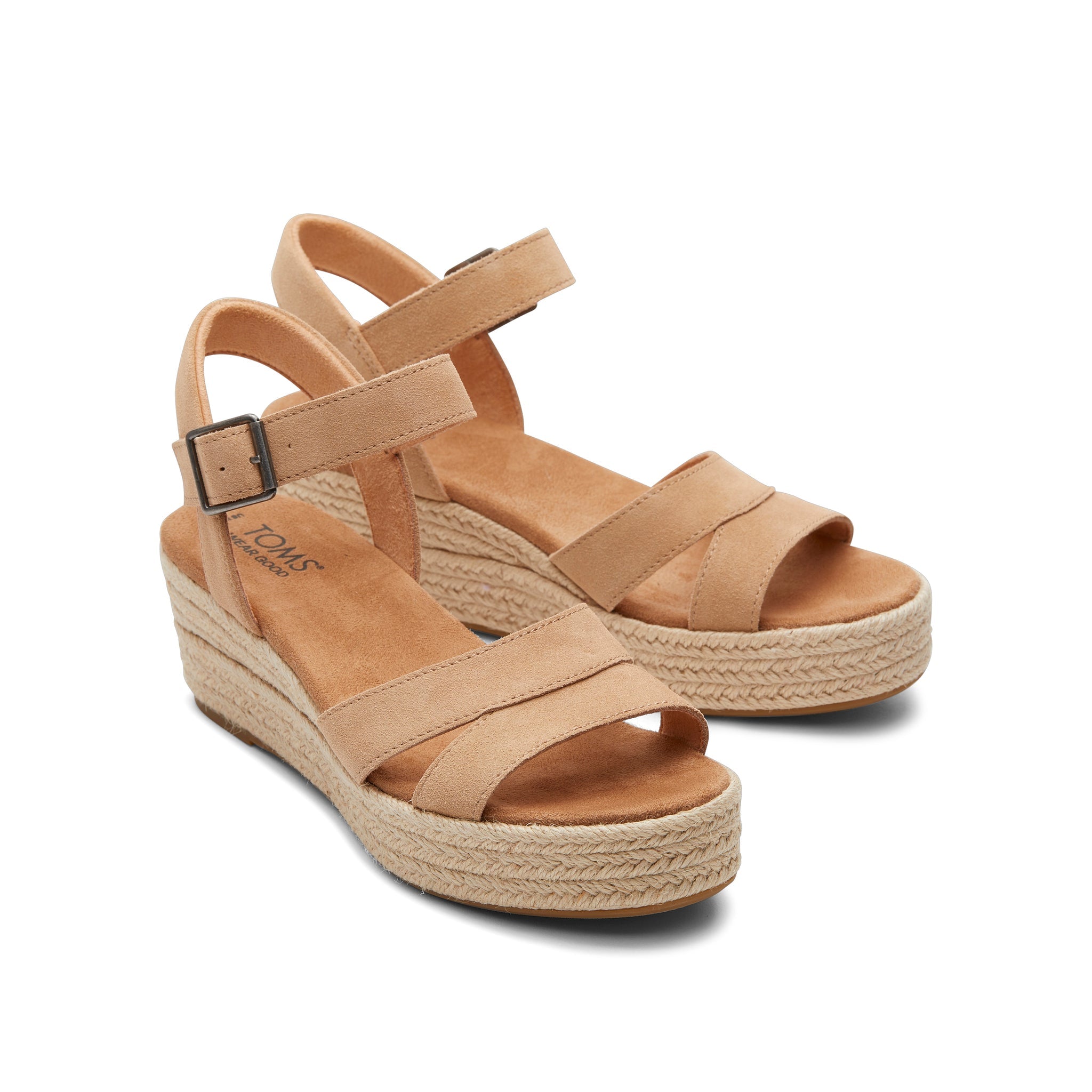 Audrey Honey Suede Wedge Sandal Front View