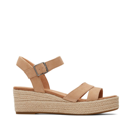 Audrey Honey Suede Wedge Sandal Side View