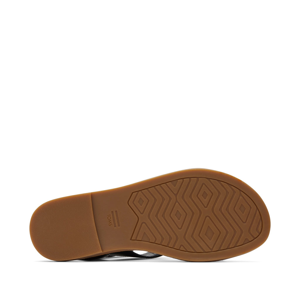 Sloane Black Leather Strappy Sandal Bottom Sole View