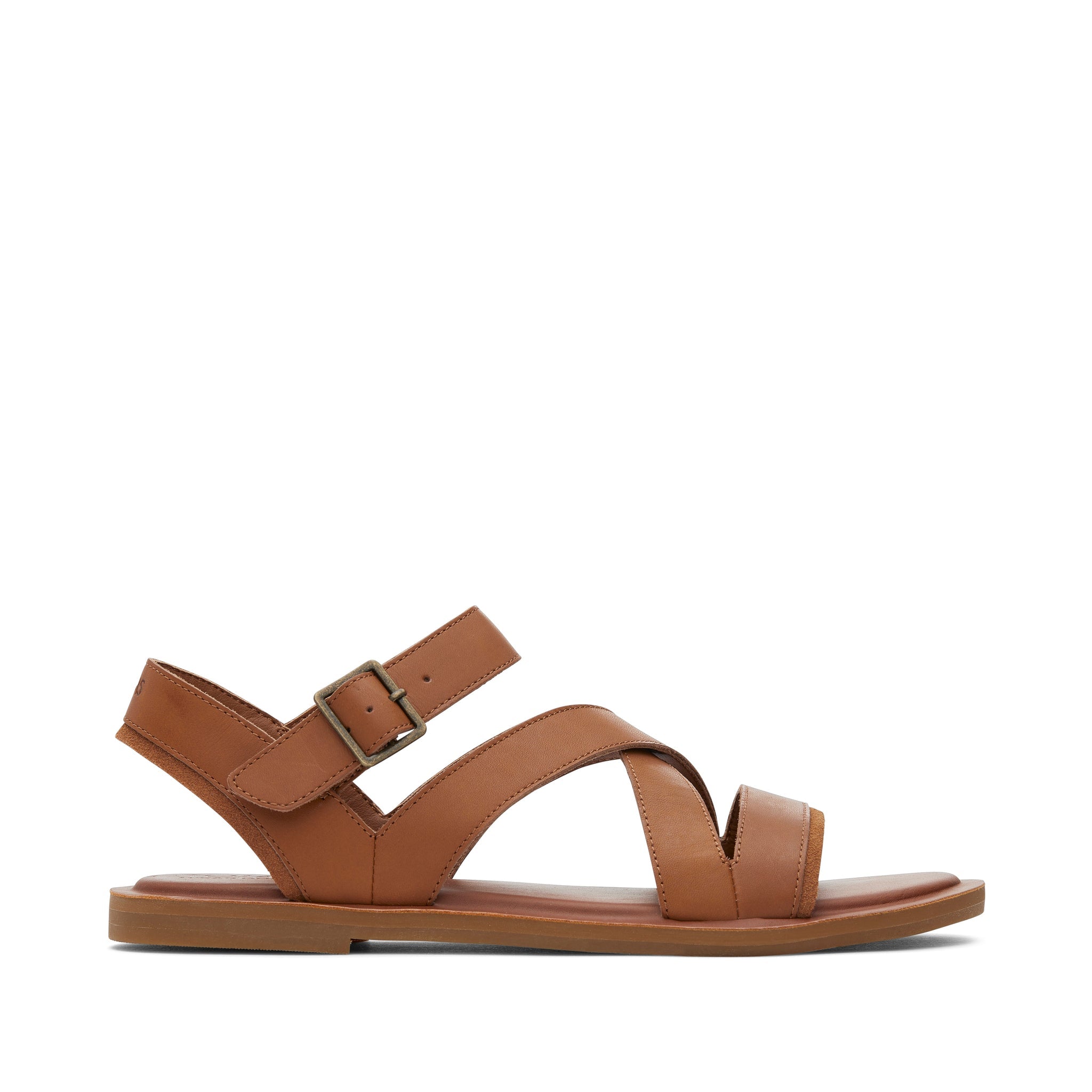 Sloane Tan Leather Strappy Sandal Side View