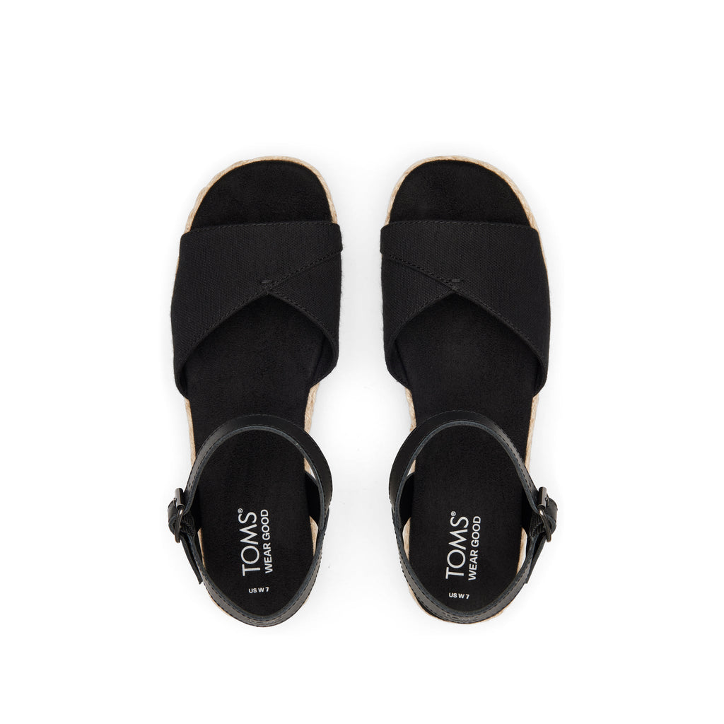 Abby Black Flatform Espadrille Sandal Top View