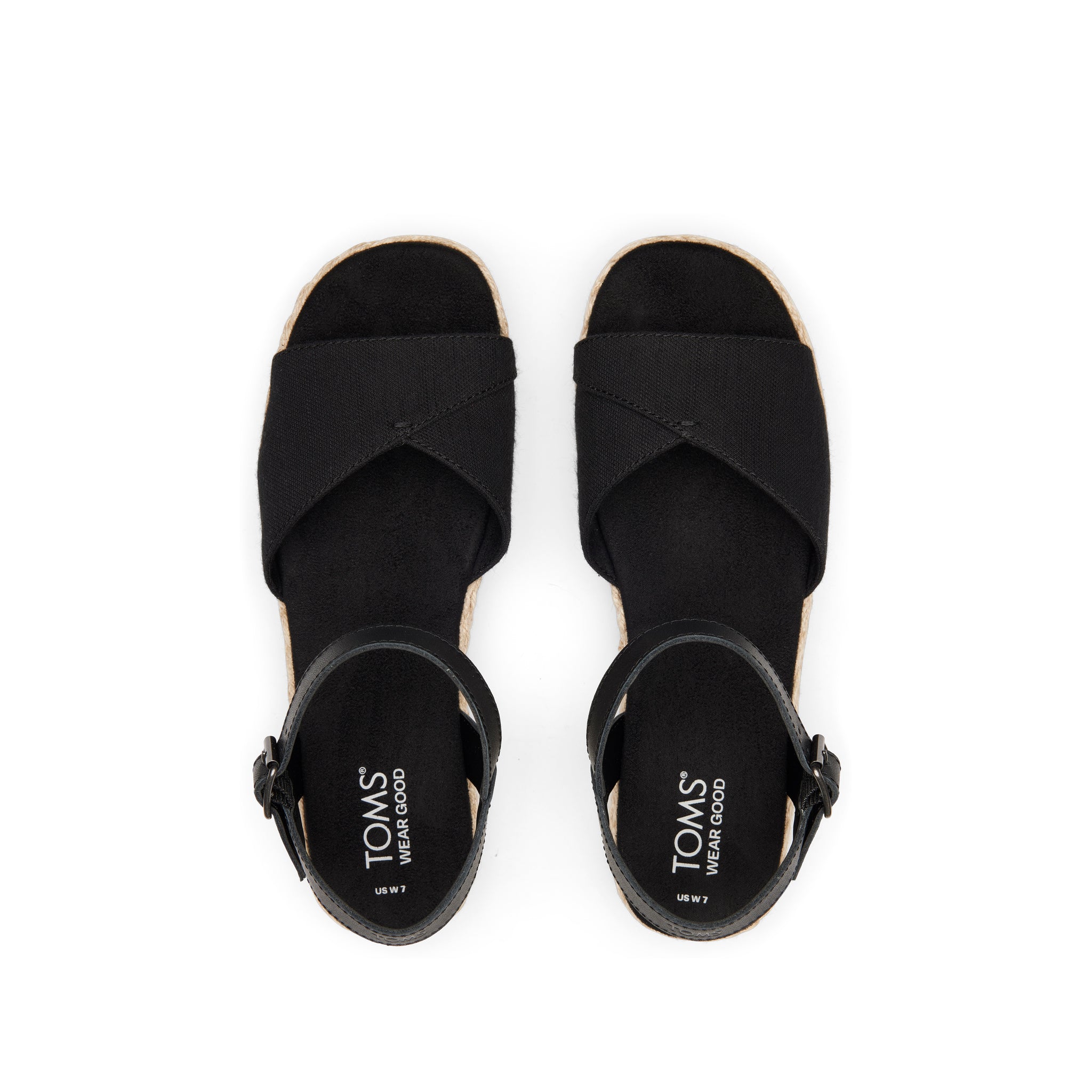 Abby Black Flatform Espadrille Sandal Top View