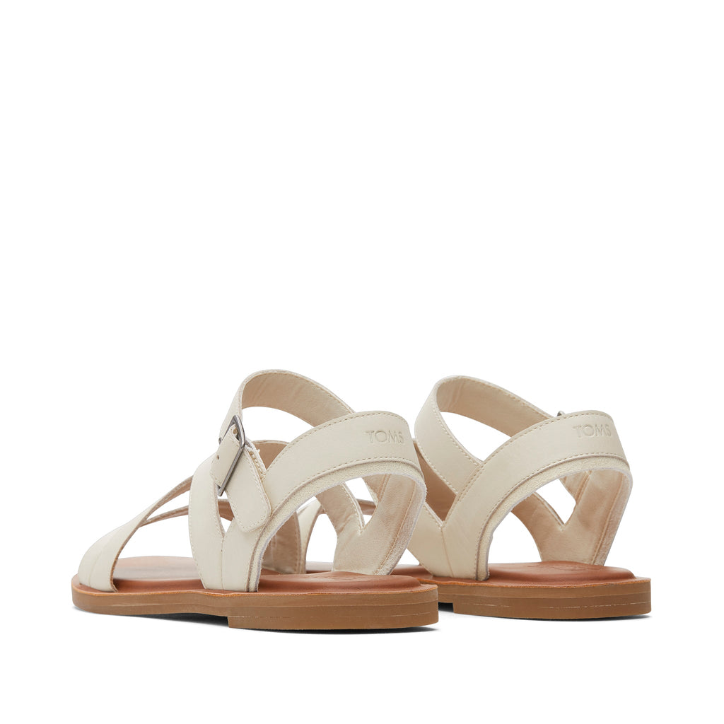 Sloane Cream Leather Strappy Sandal Back View
