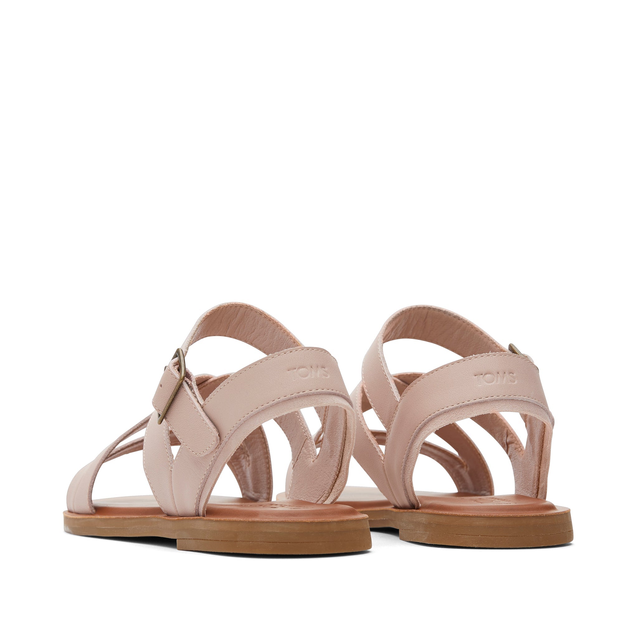 Sloane Pink Leather Strappy Sandal Back View
