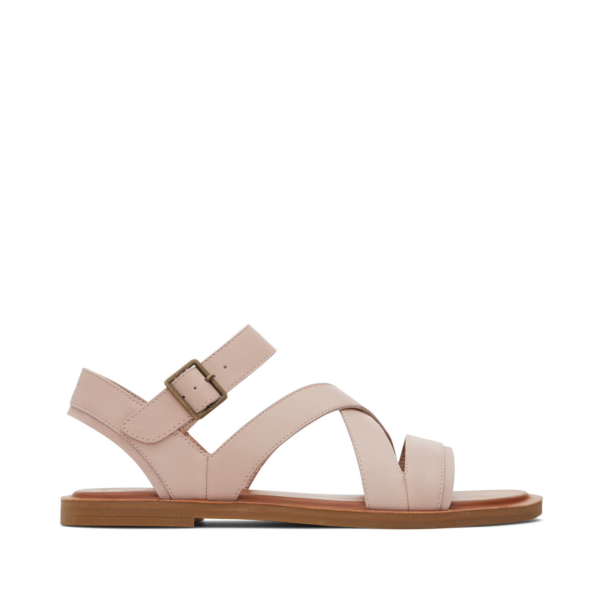 Sloane Pink Leather Strappy Sandal Side View