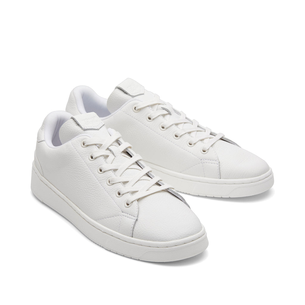 TRVL LITE White Leather Lace-Up Sneaker Front View