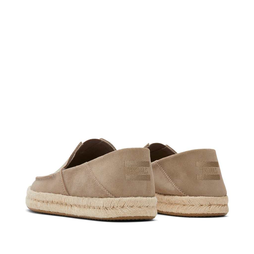 Alonso Taupe Suede Rope Loafer Back View