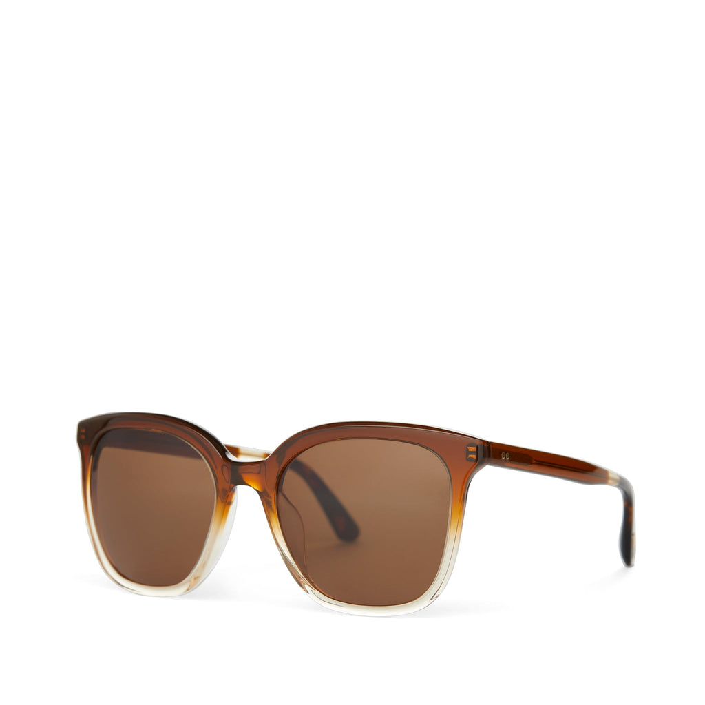 Charmaine Handcrafted Sunglasses  - Cappuccino Champagne Fade - Brown Side Angle View