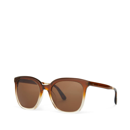 Charmaine Handcrafted Sunglasses  - Cappuccino Champagne Fade - Brown Side Angle View