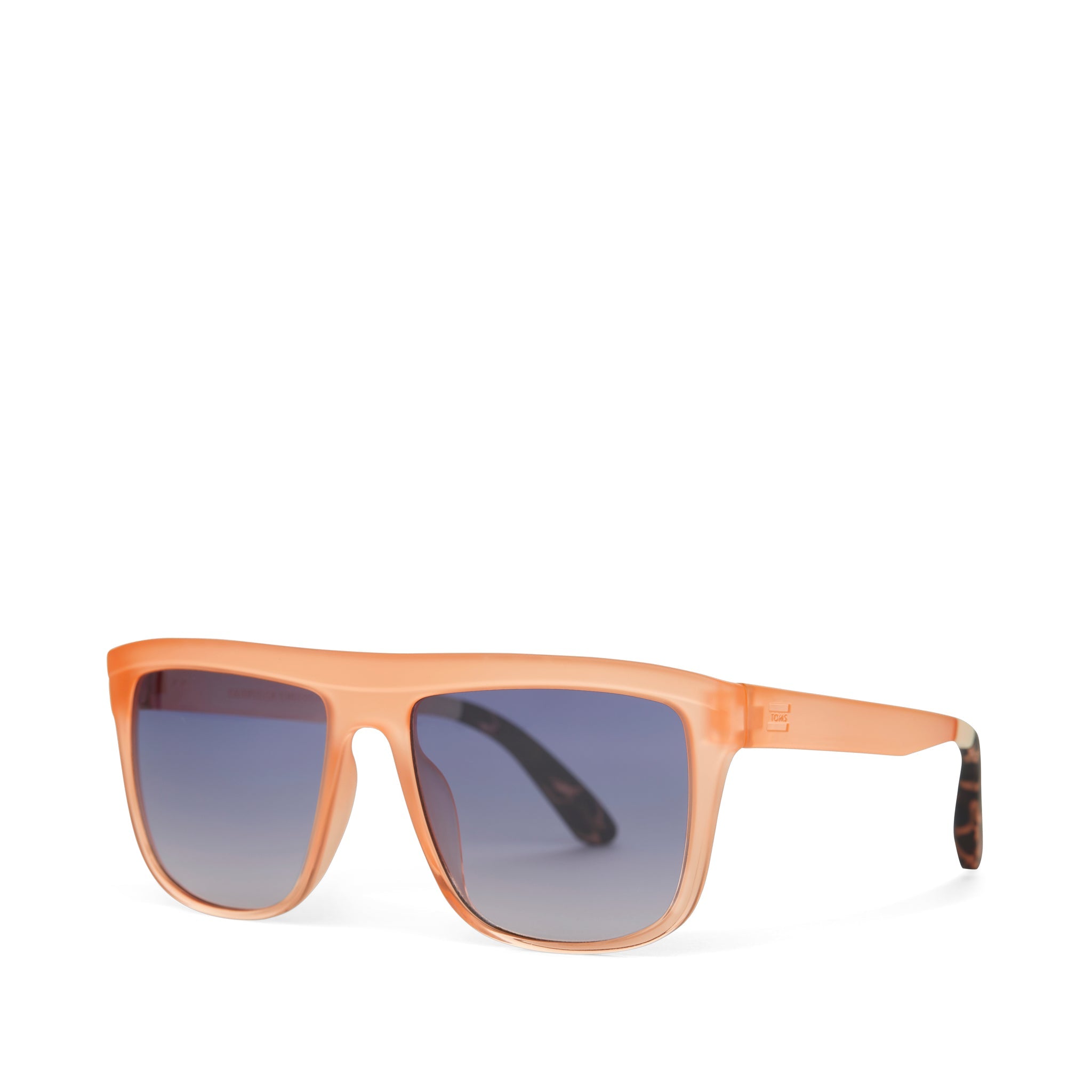 Jett Traveler Sunglasses  - Matte Peach Crystal Blue Gradient Side Angle View