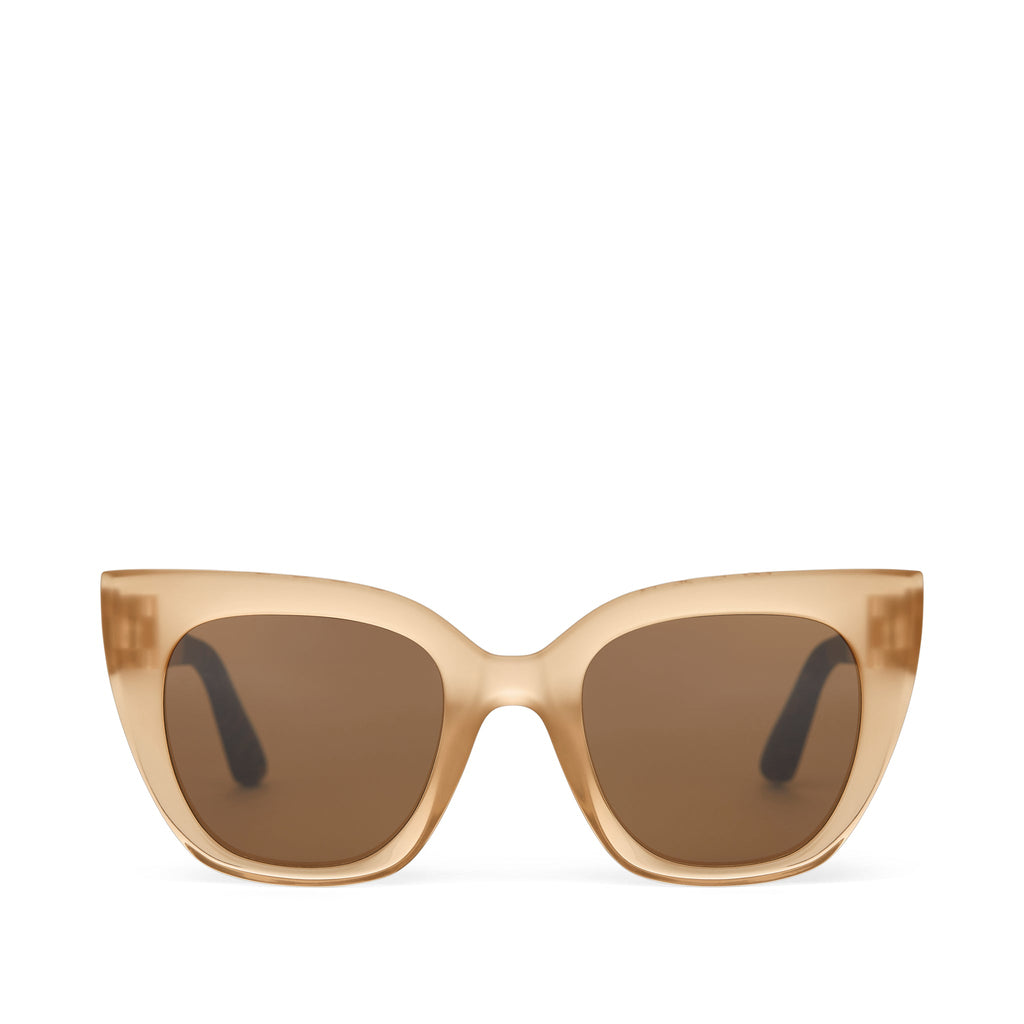 Sydney Traveler Sunglasses  - Matte Oatmilk Crystal Brown Front View