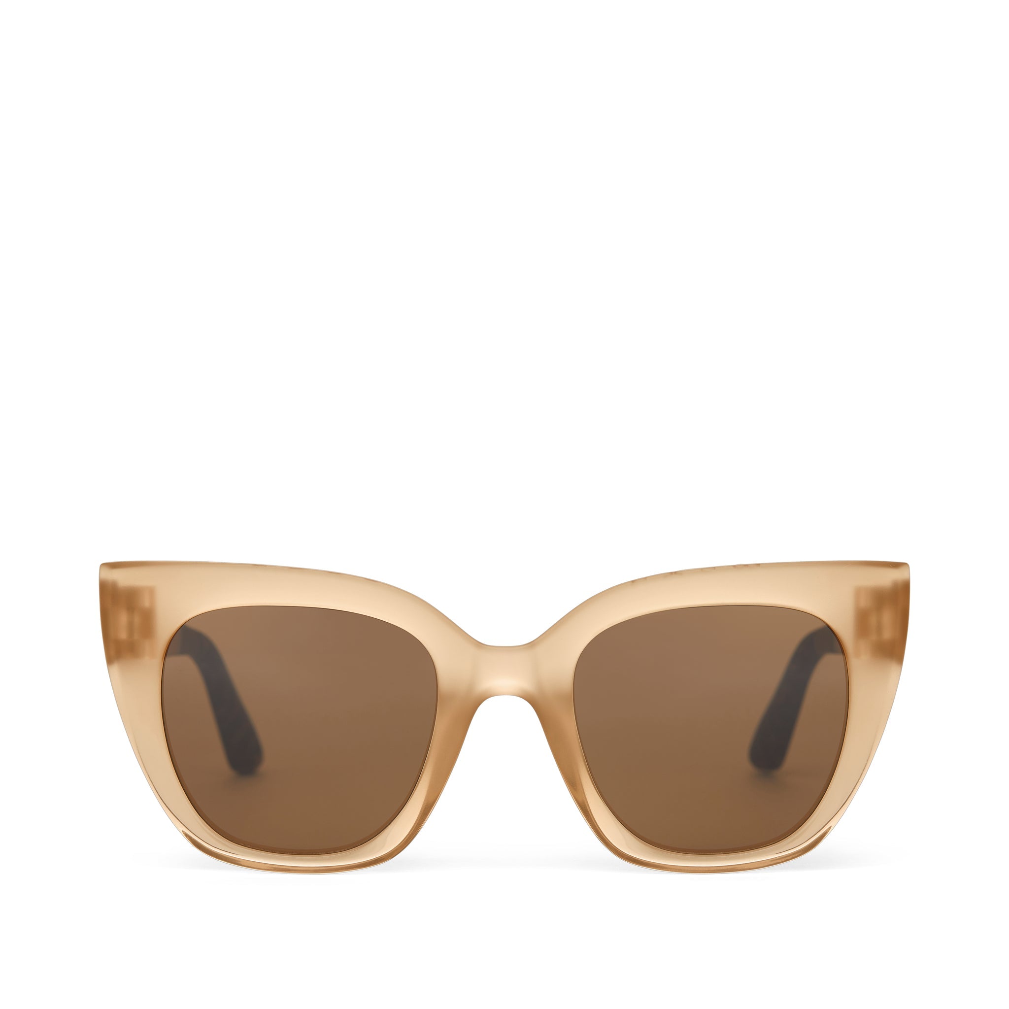 Sydney Traveler Sunglasses  - Matte Oatmilk Crystal Brown Front View