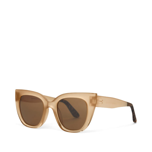 Sydney Traveler Sunglasses  - Matte Oatmilk Crystal Brown Side Angle View