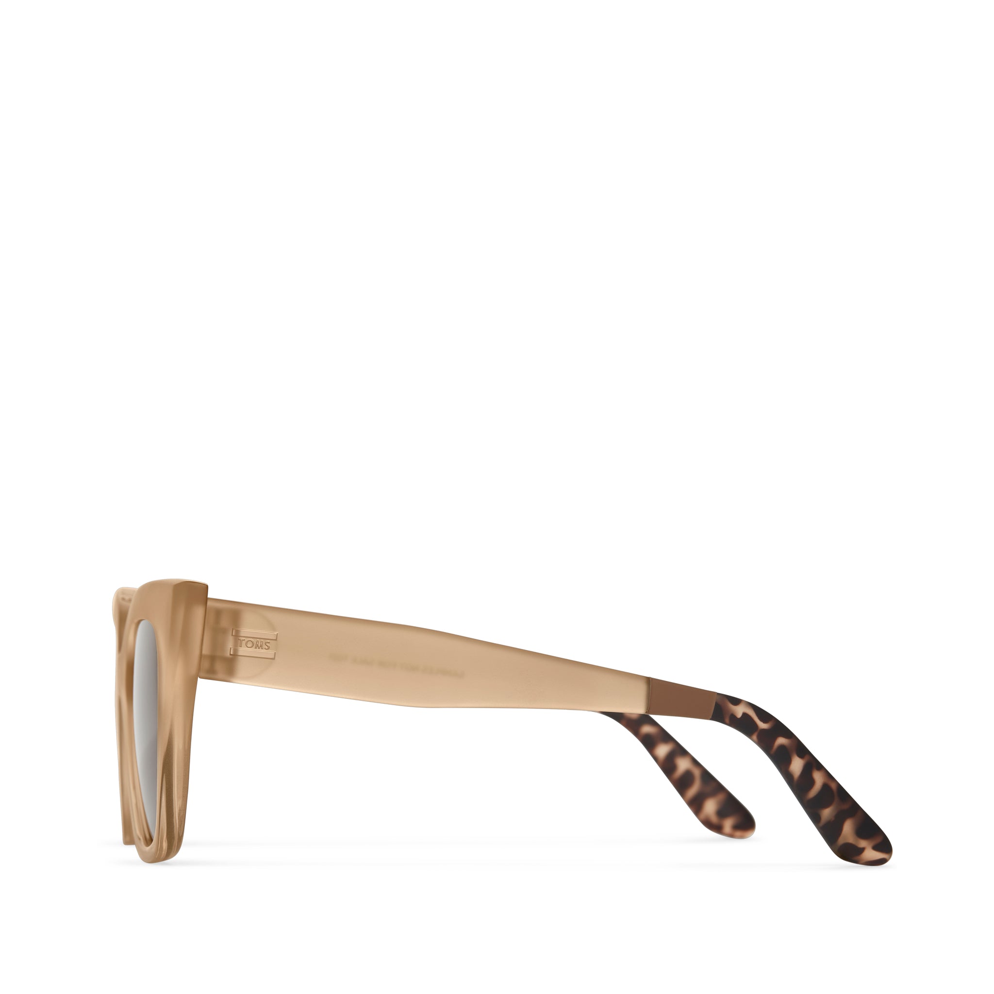 Sydney Traveler Sunglasses  - Matte Oatmilk Crystal Brown Side View