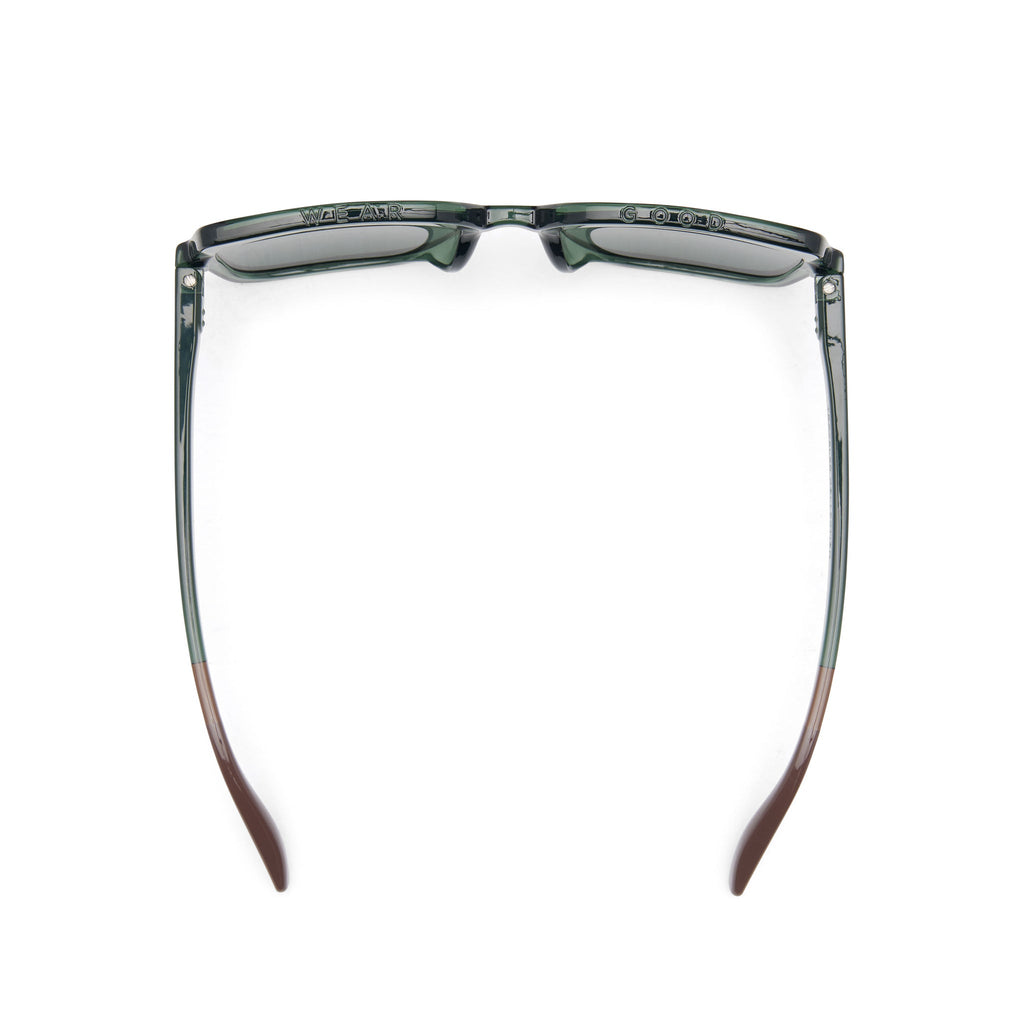 Athena Traveler Sunglasses  - Spruce Crystal - Green Grey Top View