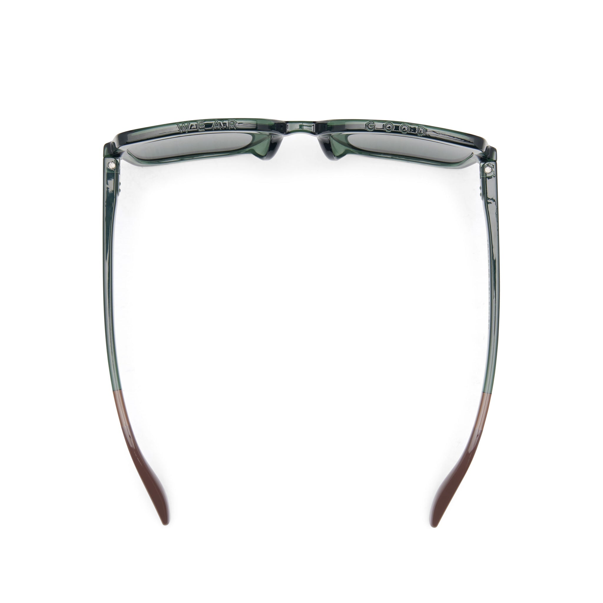 Athena Traveler Sunglasses  - Spruce Crystal - Green Grey Top View