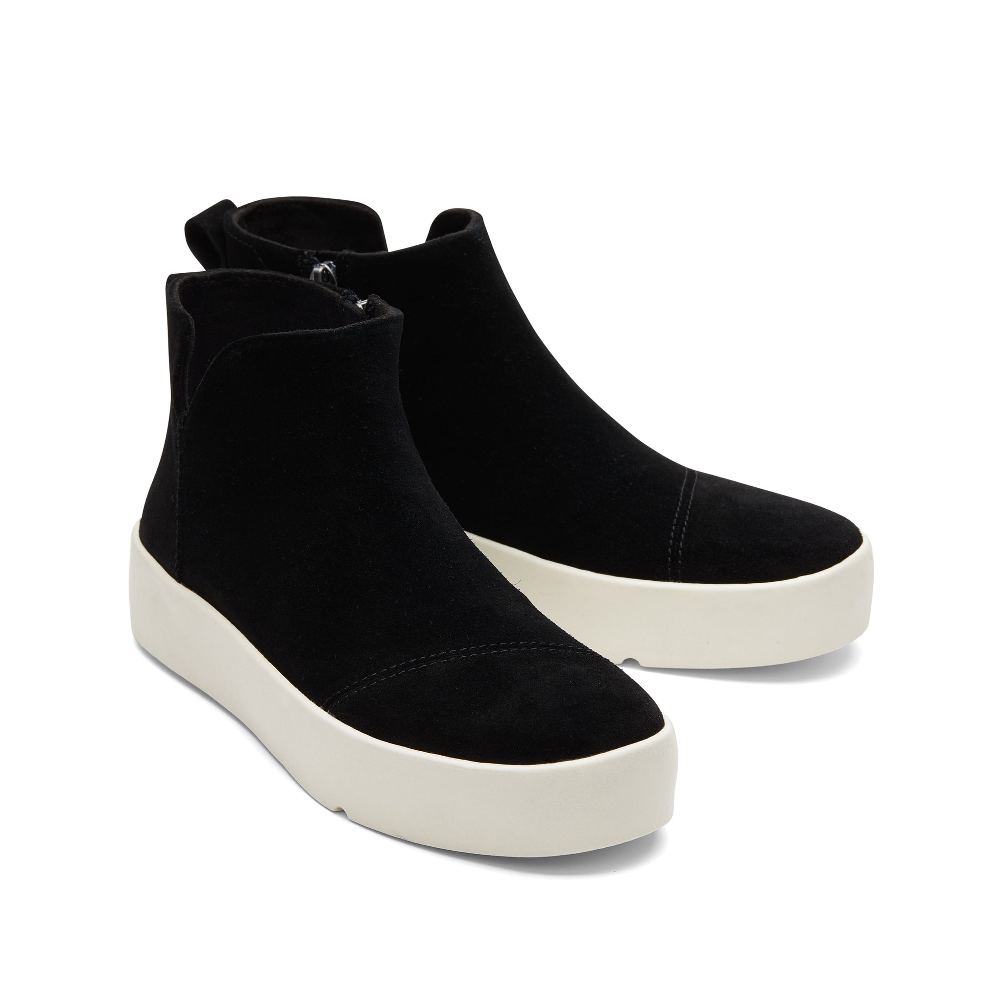 Verona Mid Black Suede Platform Sneaker Front View