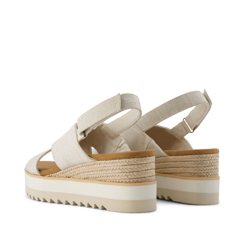 Diana Crossover Natural Wedge Sandal Back View