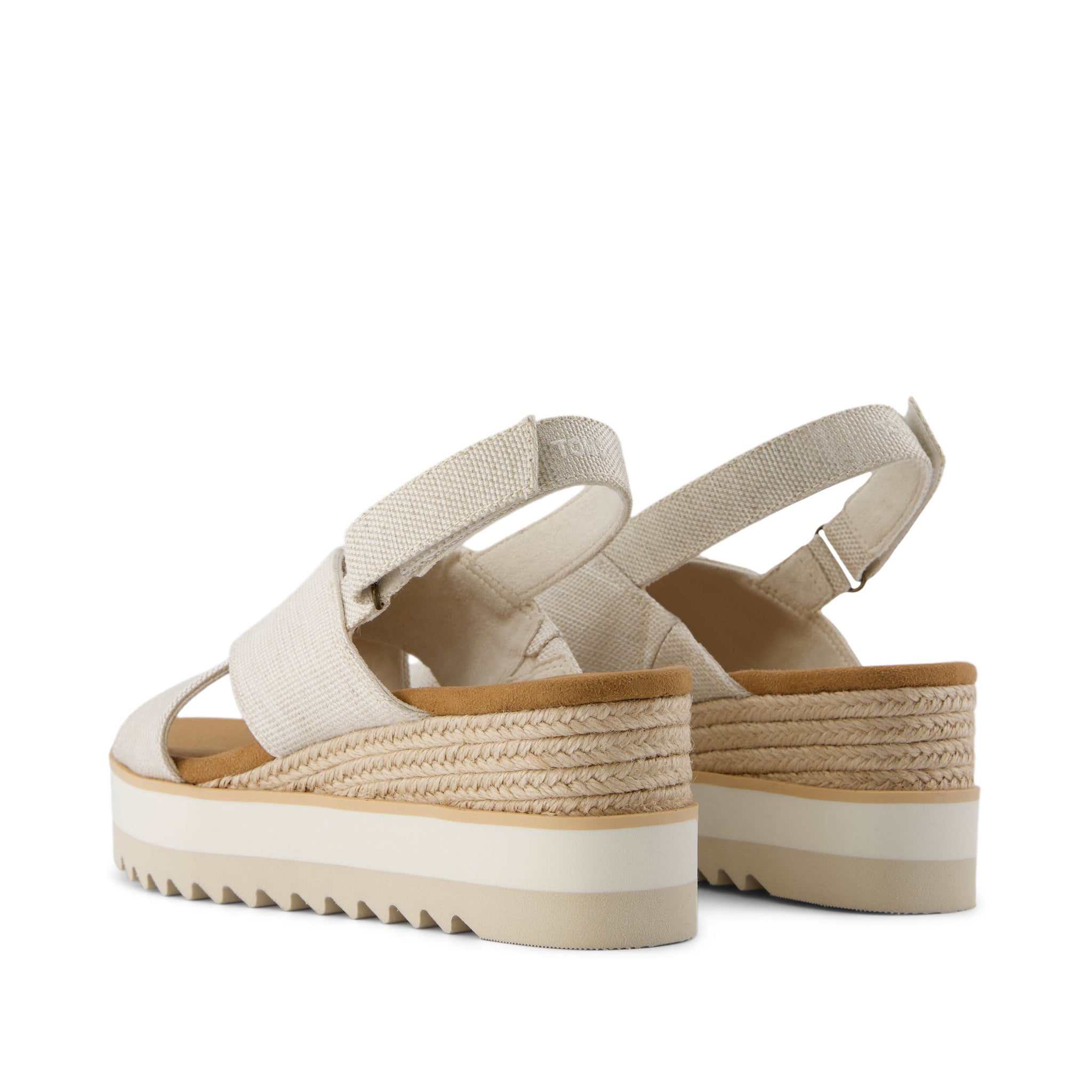 Diana Crossover Natural Wedge Sandal Back View