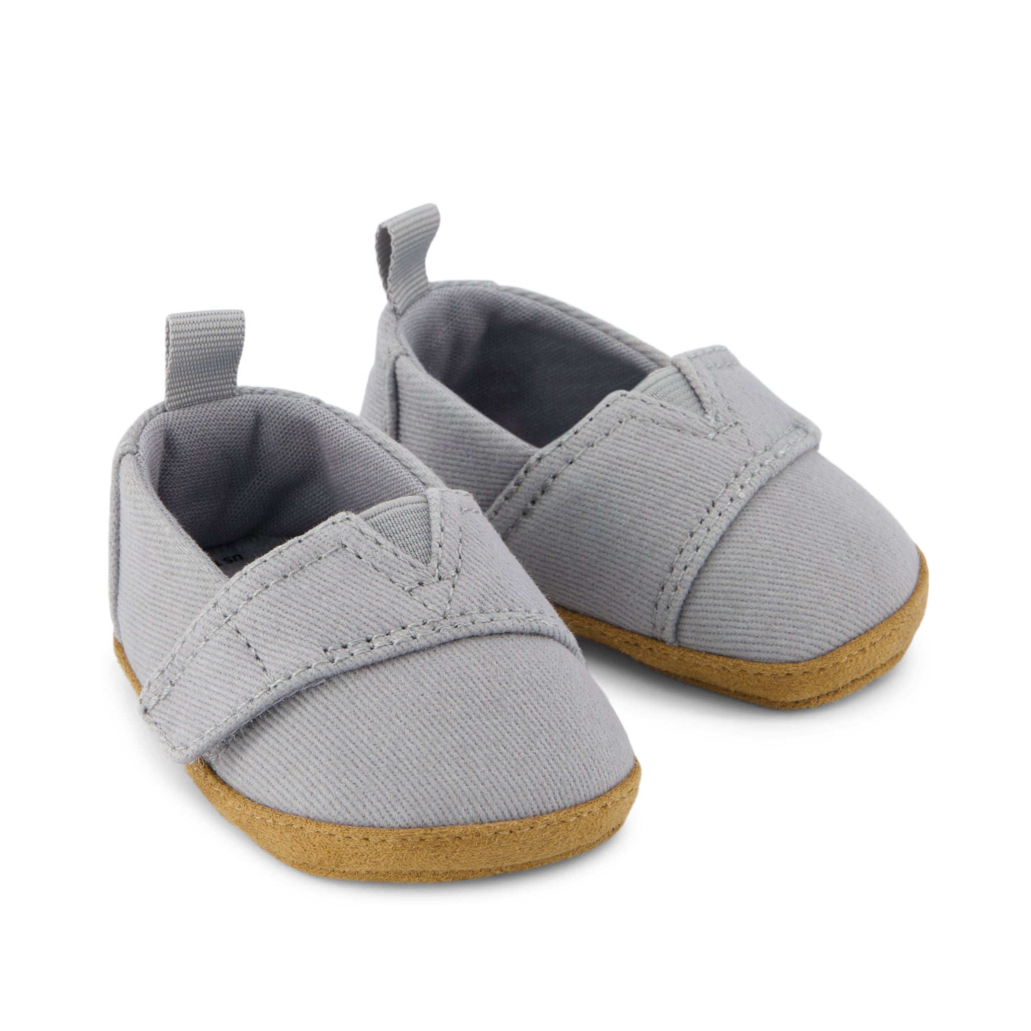 Layette Alpargata Ultimate Grey Vintage Twill Toddler Crib Shoe Front View