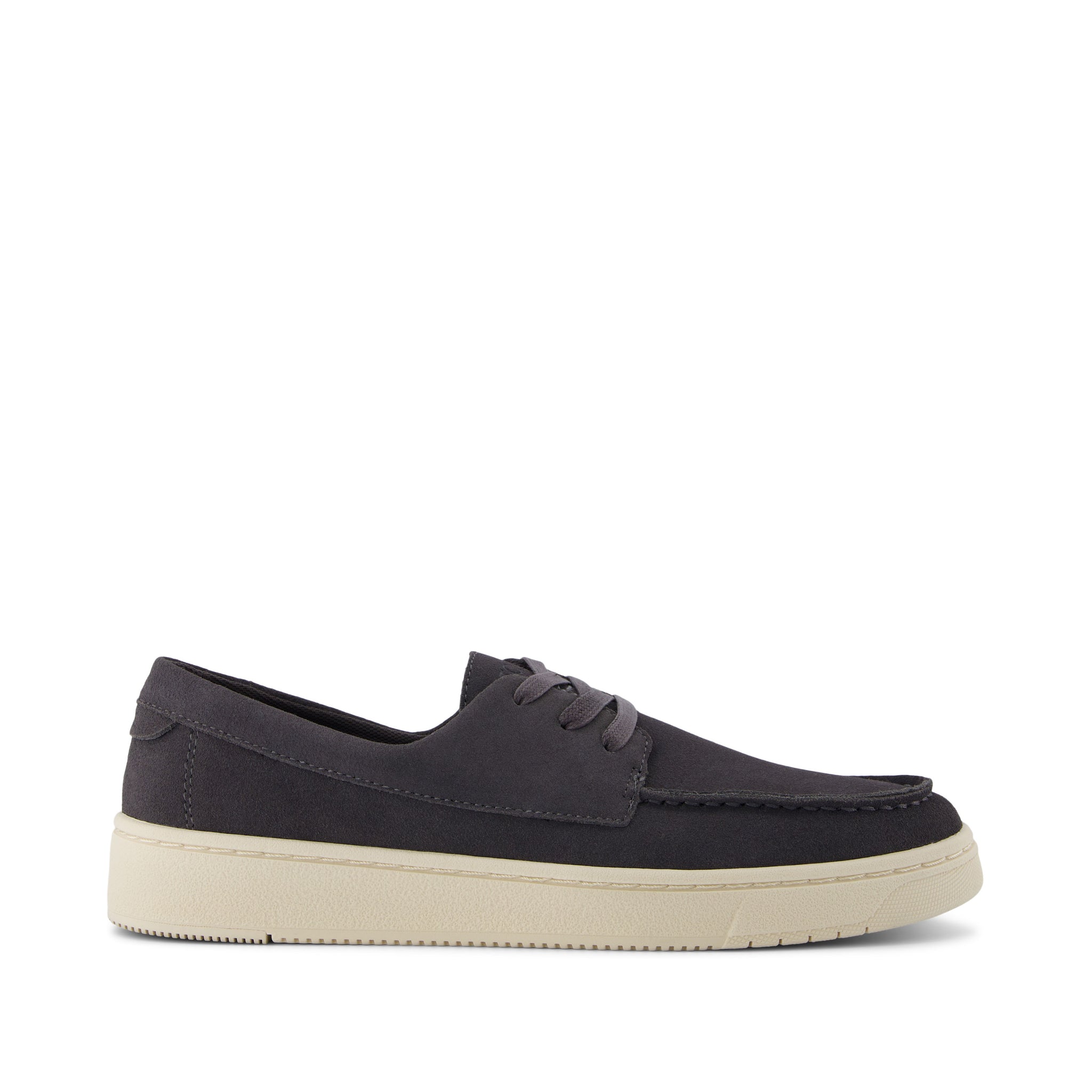TRVL LITE London Dark Grey Suede Loafer Side View