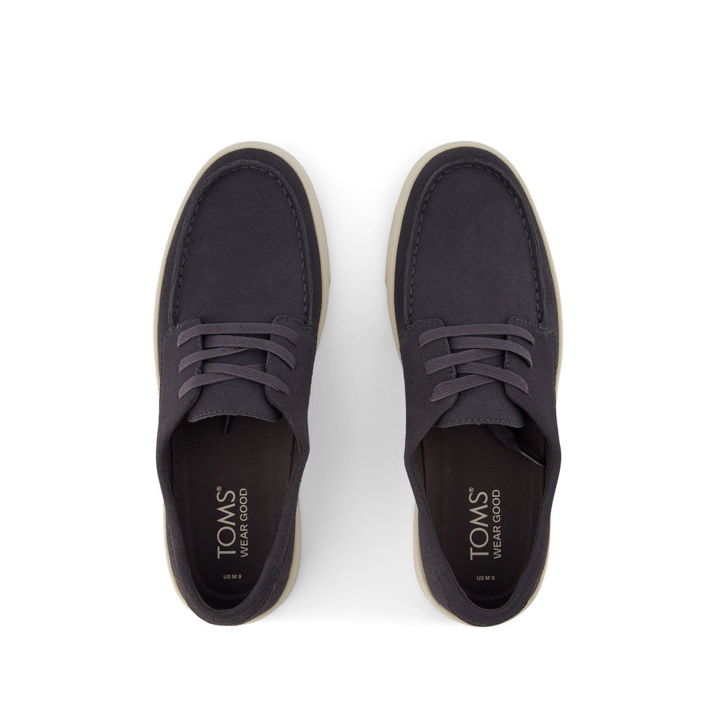 TRVL LITE London Dark Grey Suede Loafer Top View