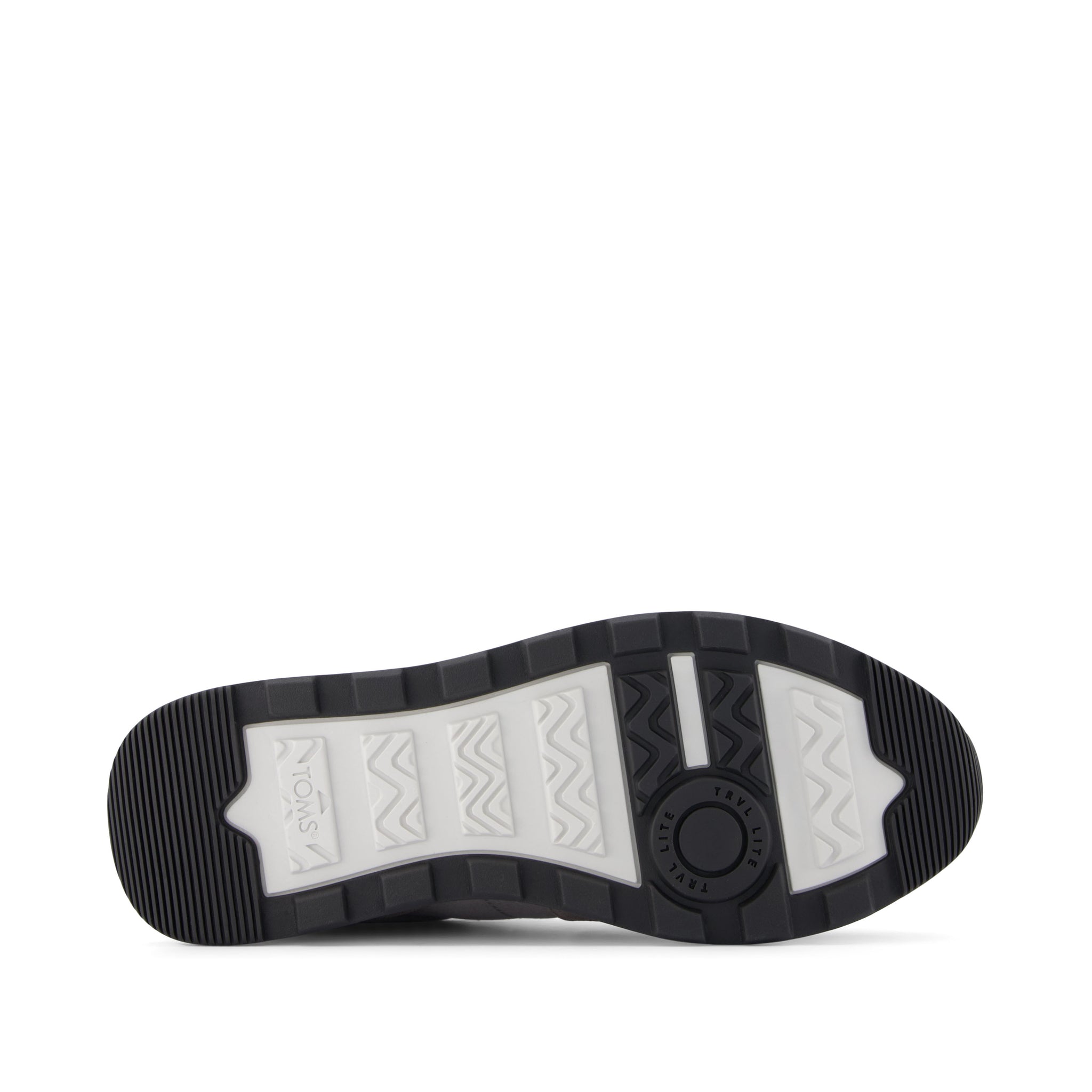 TRVL Lite Retro Runner Grey Water Repellent Sneaker Bottom Sole View