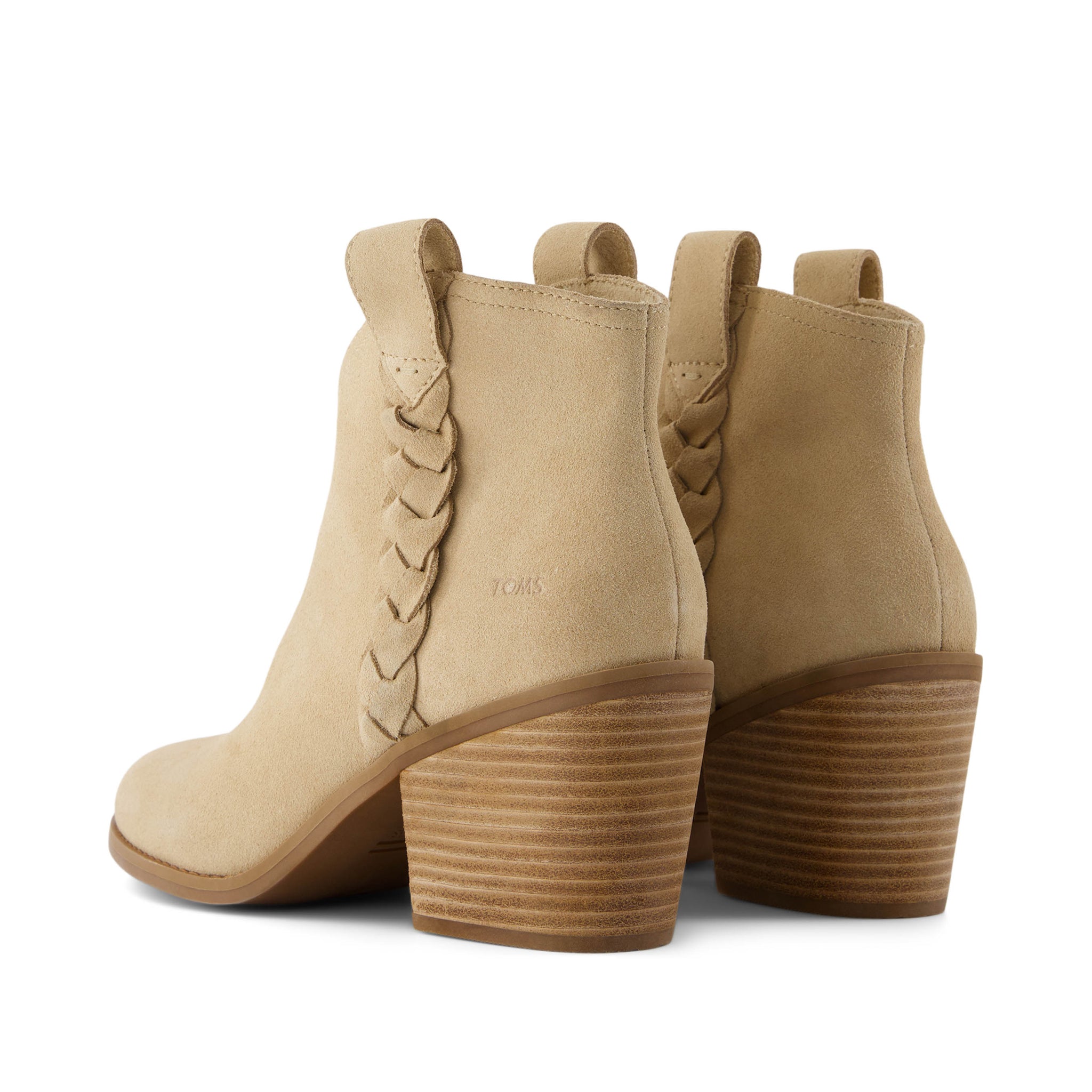 Constance Oatmeal Suede/Braid Boot Back View